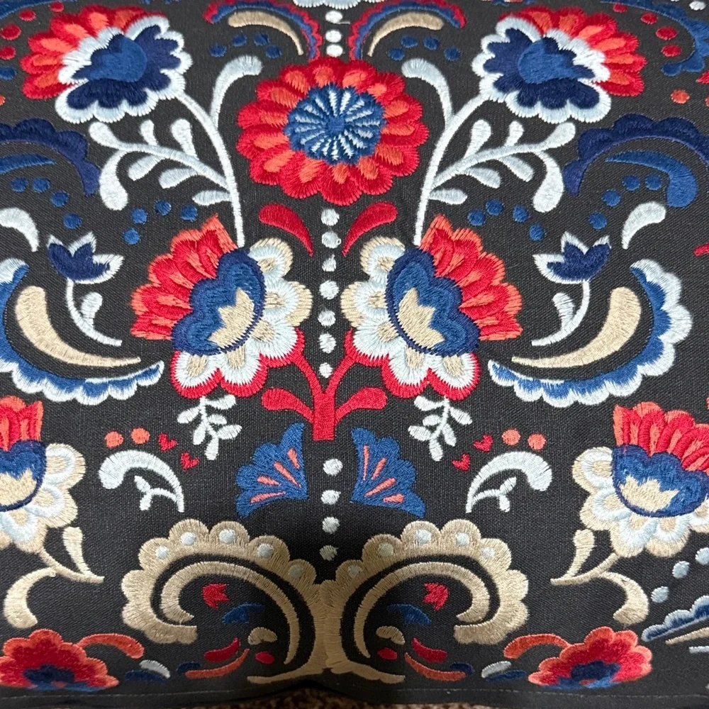 IKEA Floral Embroidered pillow